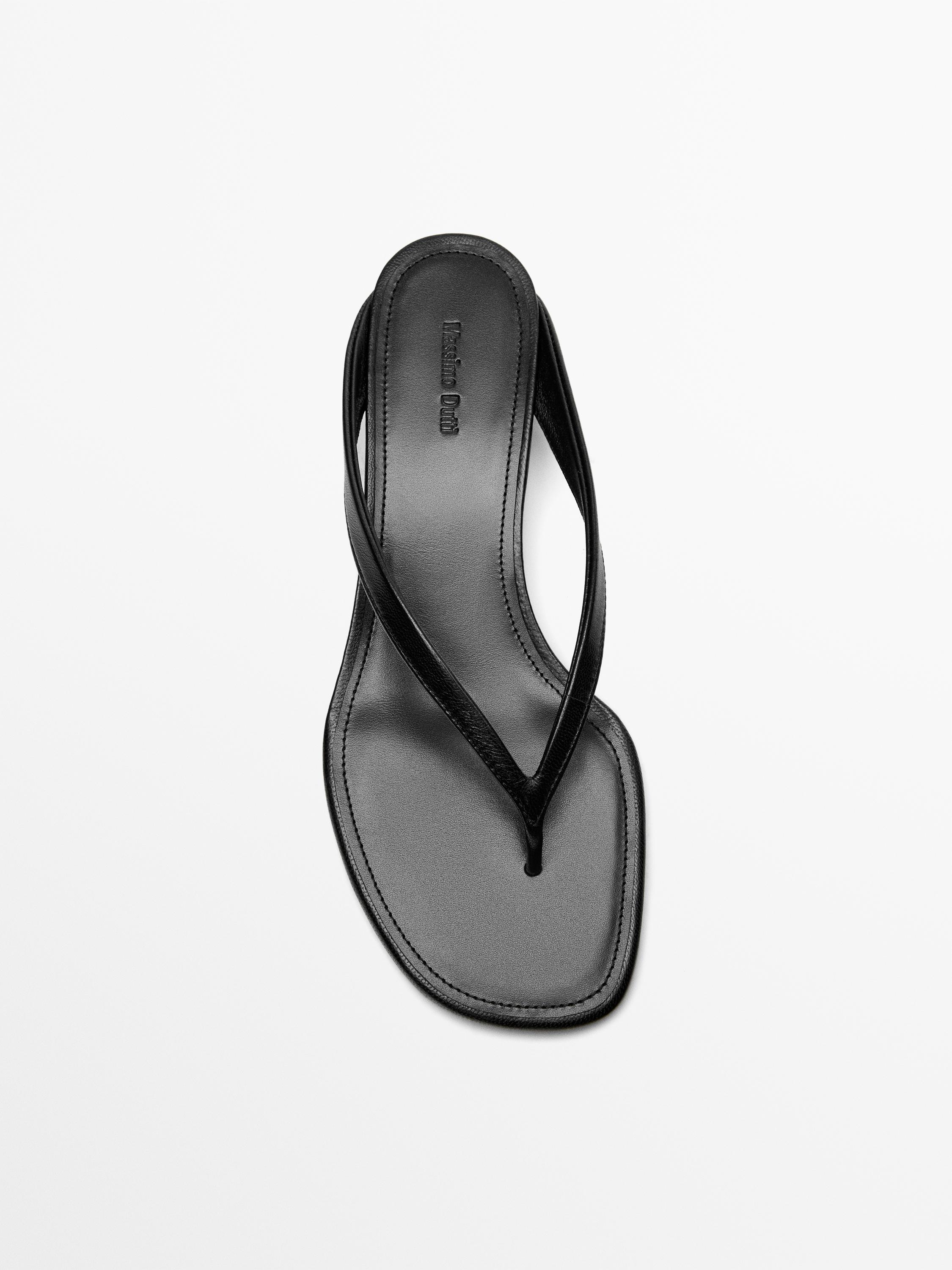 Sandale entre-doigts talon midi